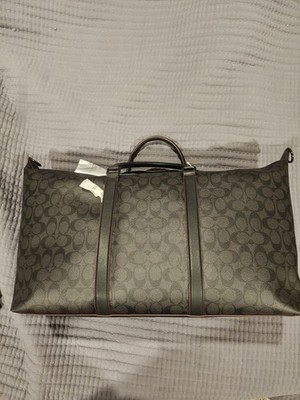 Coach Trekker 52 Black Bag Canvas Leather Top Handle