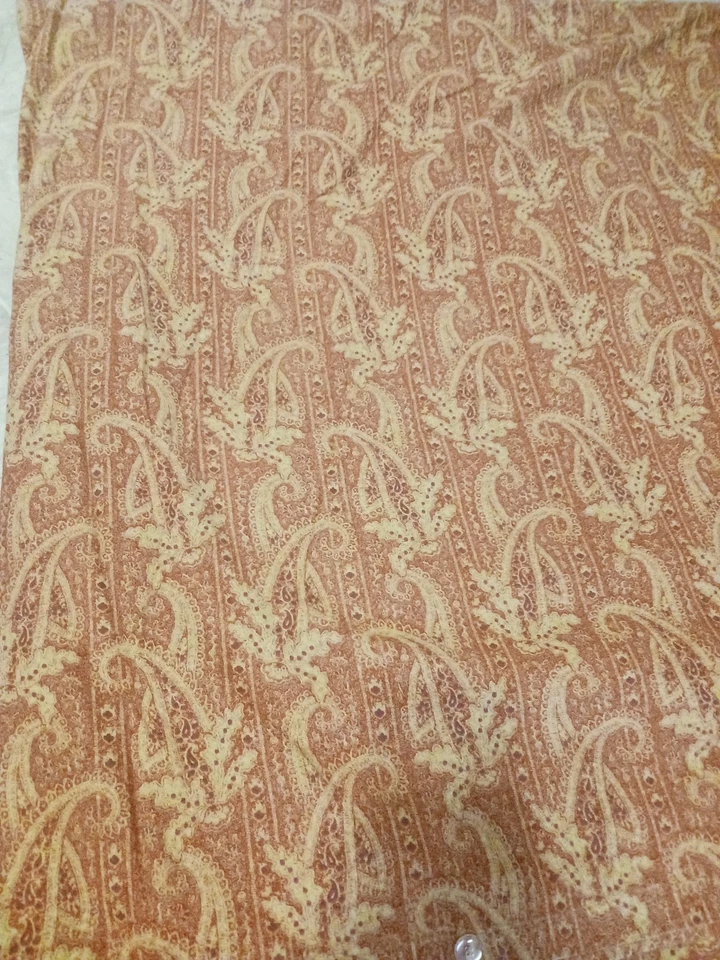 Eddie Bauer Home King Duvet Cover 100% Cotton Paisley Terracotta Tan Orange  - Image 4 of 4