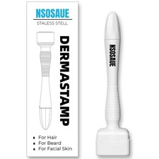Dermastamp for Hair  Beard Micro-exfoliating Tool Women and Men White