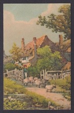 Vinatga postcard GERMANY, Wenau Pastell No 662, Shepherd with his sheep