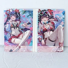Sparkle Fold Double Premium Waifu Card Anime Girl Art Oversized Board A6