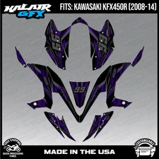 Graphics Kit for KAWASAKI KFX450R (2008-2014) Prime Series - Purple Shift 16 Mil