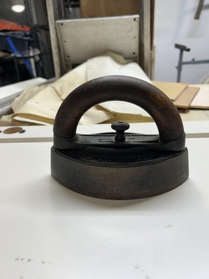 Colebrookdale Iron Co. No. 50 Sad Iron with Wooden Handle, Rust Covered, Antique