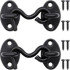 2Pcs 2 inch Barn Door Lock, Cabin Hook Eye Latch Gate Hook with Mounting Scre...