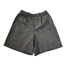 IC Isaac s Signature Size 18 Navy Pleated Front Plaid Dress Shorts Wide Leg