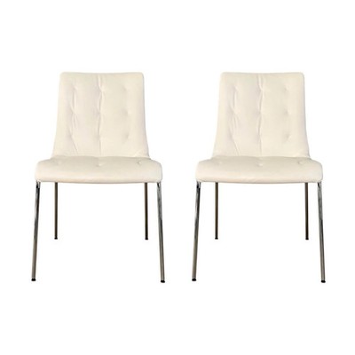 Walter Knoll 2er Set Stuhl Liz 1311 Leder Ascot White Weiß Gestell 