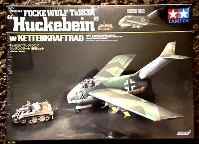 Tamiya 1/48 Focke Wulf Ta183A Huckebein w/Kettenkraftrad w/Extras - Sealed - NIB