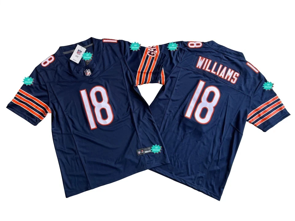 NWT Men's Bears #18 Caleb Williams Navy Jersey