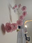 Handmade Ribbon Rose Pink & White Rose Mobile Chandelier Room Baby Decor Forever — photo 4