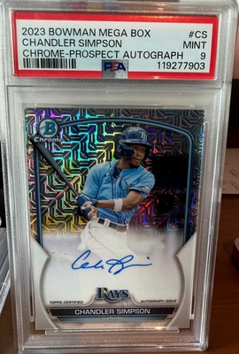 #ad 2023 Bowman Chrome Prospect Mega Box Autographs Chandler Simpson #BMA CS AU $34.99