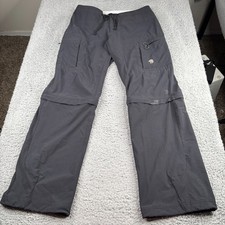Mountain Hardware Convertible Cargo Pants Women Size 8 Black Nylon Stretch