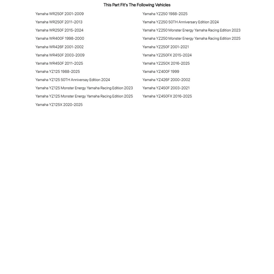 Tusk Motorcycle Spoke Kit - Rear 18" Black Spoke/Silver Nipple For Yamaha YZ400F - Image 2 of 4