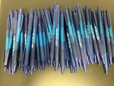 100-CT BIC Soft Feel Retractable Ball Point Pen Medium, Blue Ink