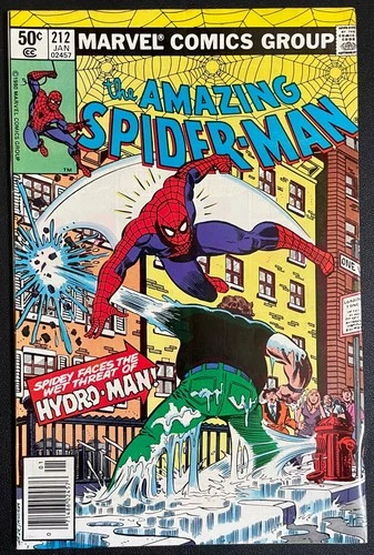 Amazing Spider-Man 212 NEWSSTAND 1st App Hydro-Man (1980) (VF+)