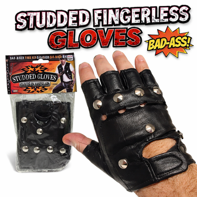 Black Sugar Guanti Da Uomo In PU Con Dita Tagliate, Chiusura In Velcro, Stile Punk E Motociclista, Colore Nero