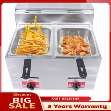 12L Commercial Propane Deep LPG  Fryer Countertop Gas Fryer & 2Baskets+ 2 Lids
