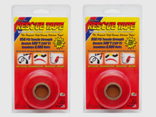 2pk RESCUE TAPE Self-Fusing RED Silicone Repair Permanent Waterproof 1" x 12 ft