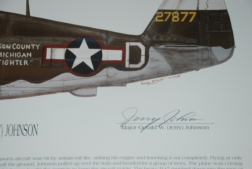 P-47, Autographed by Thunderbolt Ace, Gerald Johnson, Artist Ernie Boyette - Picture 2 of 3