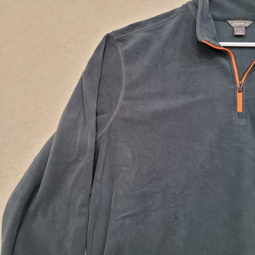Eddie Bauer Herren grau einfarbig Langarm 1/4 Reißverschluss Fleece Pullover 100% Poly Gr. XL - Bild 7 von 16