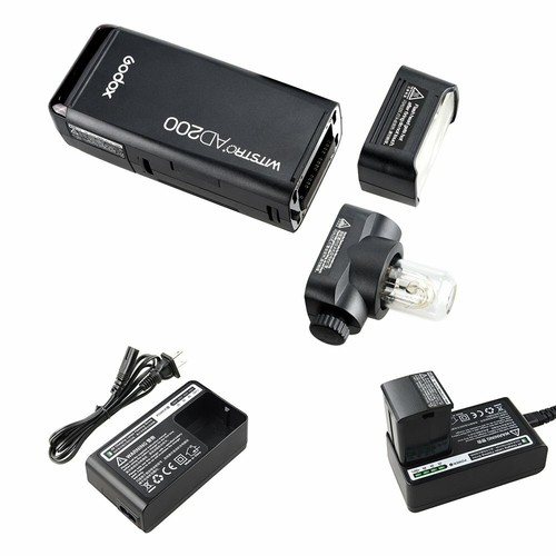 US Godox AD200 2.4G TTL HSS Double Head Flash Speedlite+AD-S7 Softbox+Barndoor - Picture 2 of 12