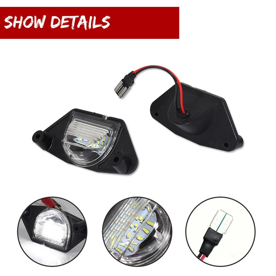 2x Luz de matrícula LED blanca 6000K para Chevrolet Corvette C3 C4 C5 C6 Foto 3 de 4