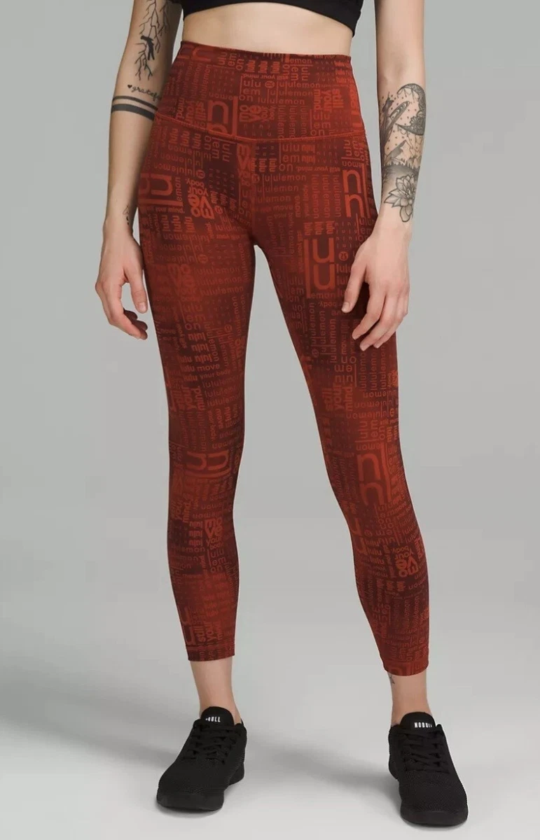 Lululemon Wunder Train HR Tight 25” Size 2 Ombre Red Logo Contour Fit Pant NWT