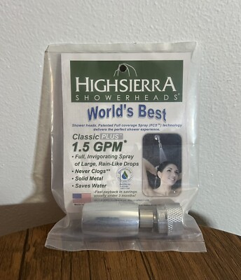 Brand New High Sierra's All Metal 1.5 GPM High Efficiency Low Flow Showerhead