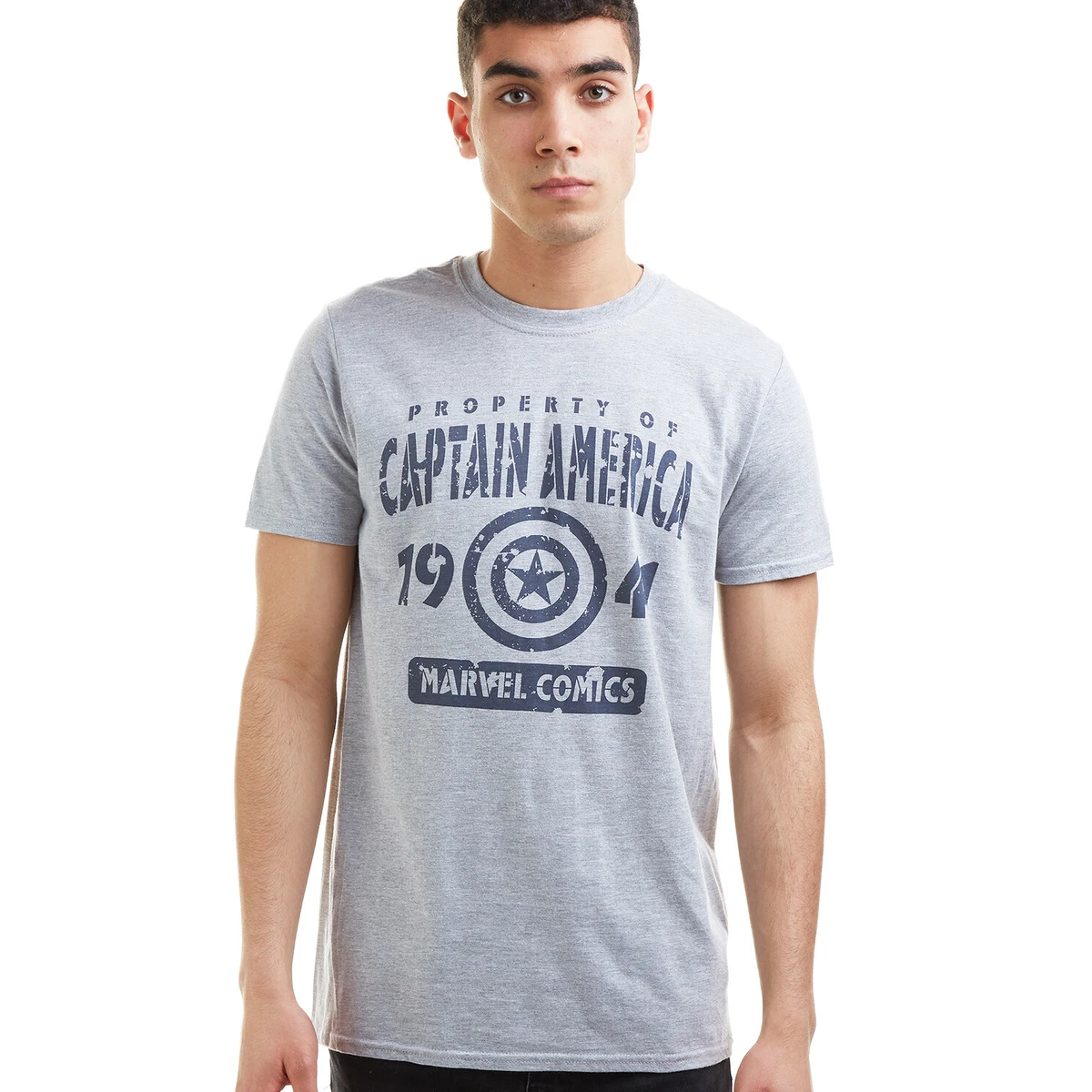 Captain america t shirt grey cheap