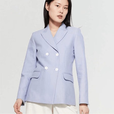 Sandro Peg Double-Breasted Blazer - Size 2 US...