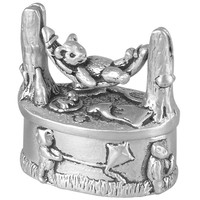 Pewter Teddy-bear On A Swinging Hammock First Tooth Box Christening Gift Pewter Teddy-bear On A Swinging Hammock First Tooth Box Christening Gift
