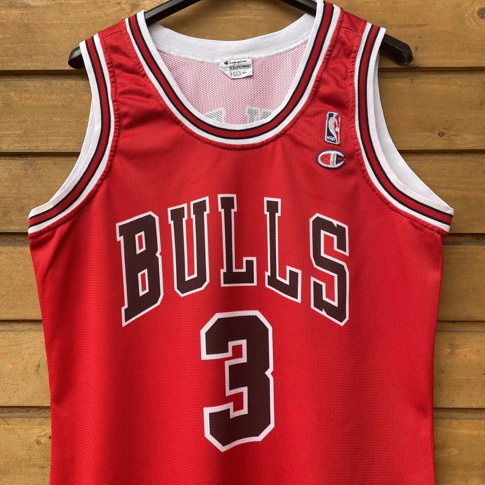 Винтажная футболка чемпиона Тайсона Чендлера No3 Chicago Bulls баскетбол НБА красная размер L - Изображение 3 из 4