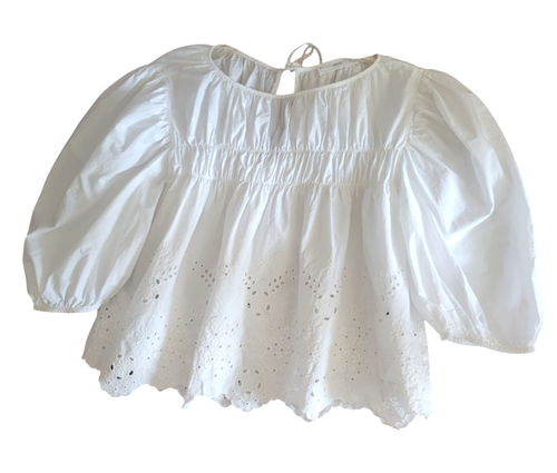 Mango bestickte weiße Damenbluse Größe US 8 (M) - Bild 2 von 4