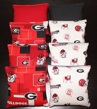 Cornhole Bean Bags made w GEORGIA BULLDOGS Fabric ACA Regulation UGA Game Toss