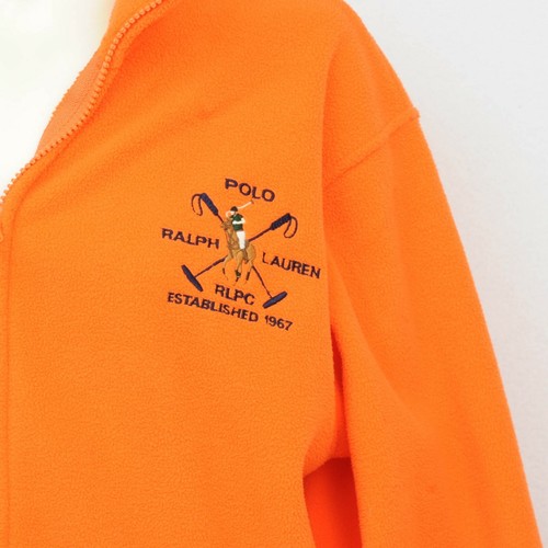 Vintage Ralph Lauren Polo Sport Orange Full Zip Fleece Jacket Womens L Casual - Picture 3 of 7