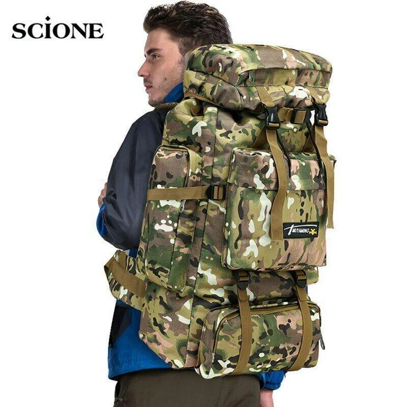 Mochila Táctica Militar 70l Para Hombre Bolsa De Viaje De Deportes Al Aire  Libre