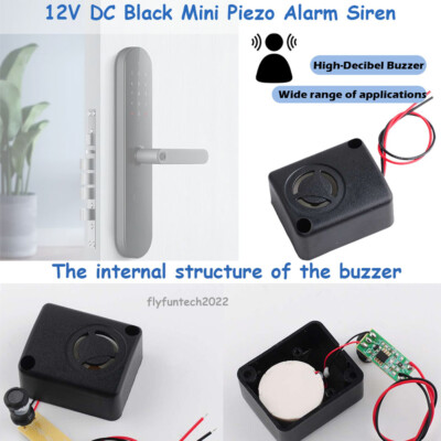 12V Electronic Buzzer Alarm Sounder – 110-120DB Loud Tone, 1.8-2.4Hz, Small ABS Horn, Easy Install, For Cars, Trucks, Motorcycles
