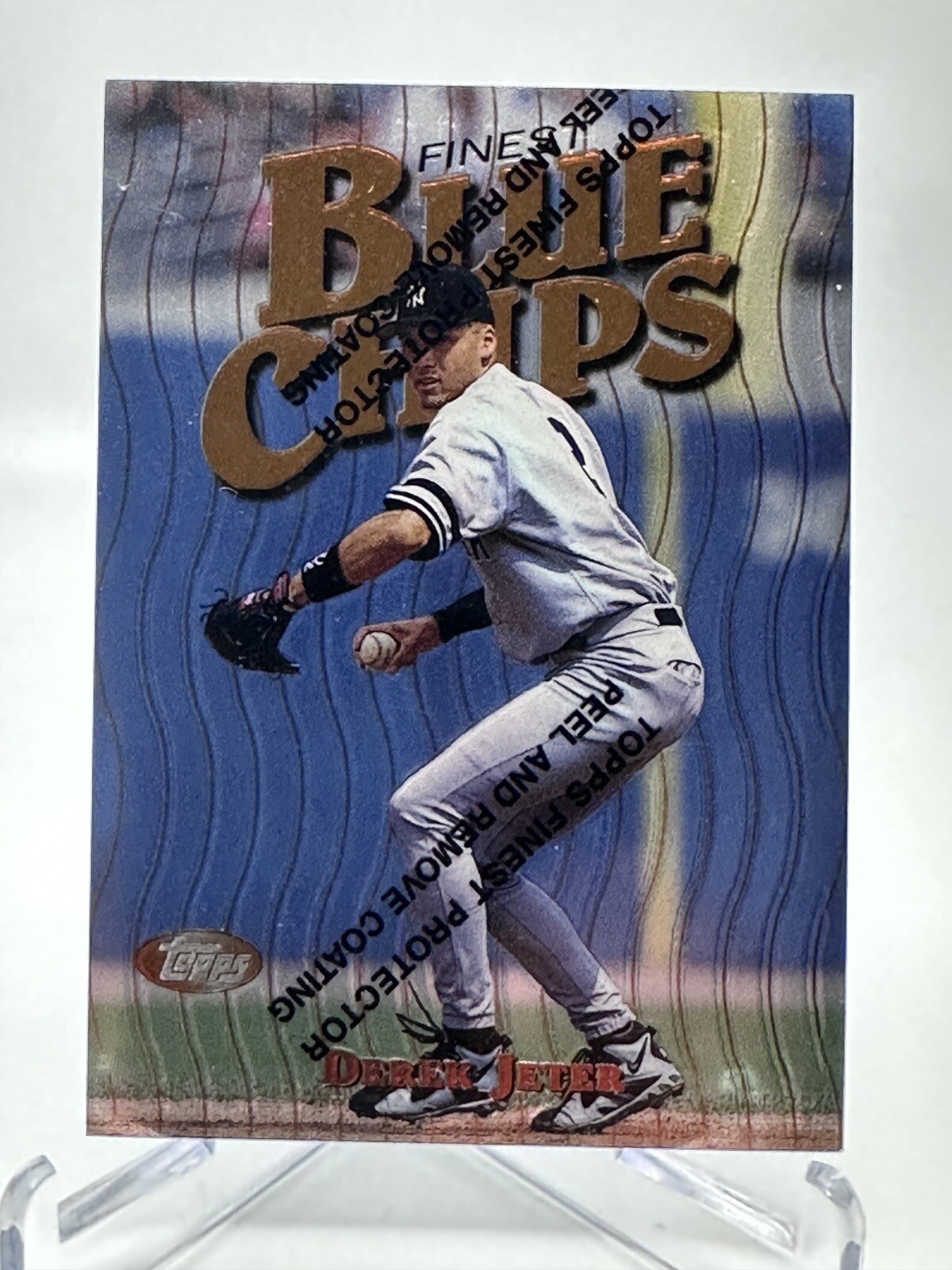 Derek Jeter 1997 Topps Finest Blue Chips - Card 15 Theme B26