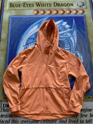Lululemon Womens Fast Free Windbreaker Jacket Water Repellent Sz 6 Orange W4BY3S