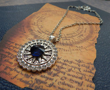 Horoscope Wheel Necklace Pendant Chain Silver Fashion Zodiac Signs New Blue