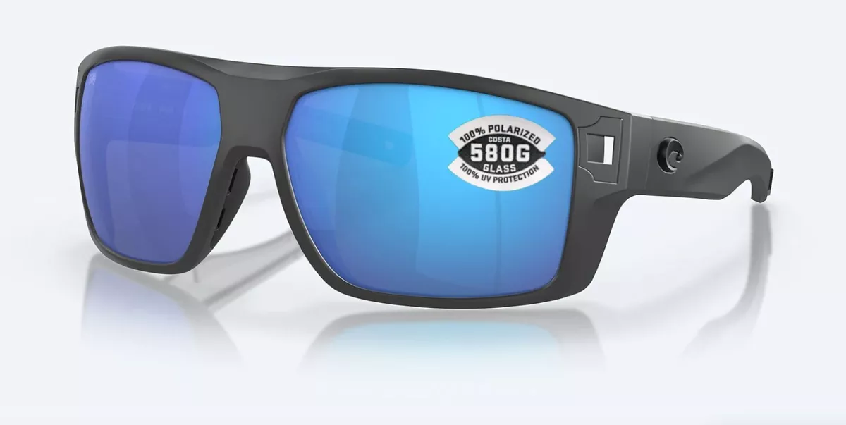 Costa Del Mar Diego Matte Gray Blue Mirror Polarized Glass 580G NEW