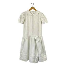 Vintage fischal by Johnston white boho peasant dress 12