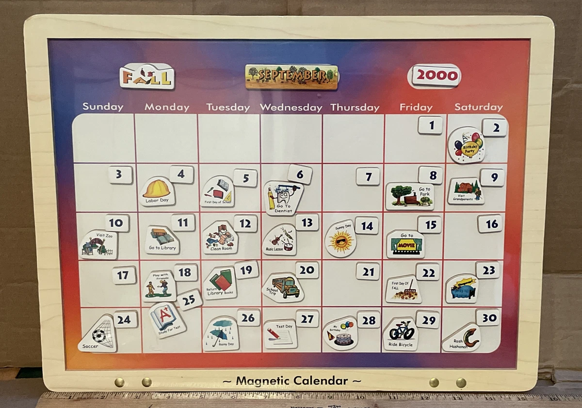 Vintage Monthly Magnetic Wooden Calendar-Years 2000-05  ByLightsCameraInteraction | eBay