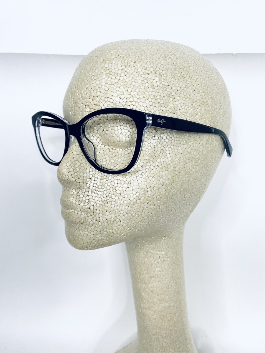 Maui Jim Black Clear Lucite Cat Eye Glasses Japan Canna