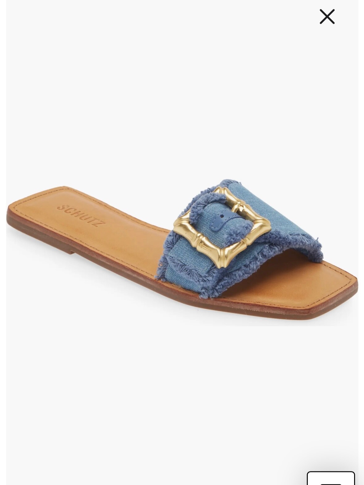 SHUTZ DENIM SLIDES