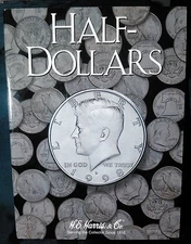 H.E. Harris Half Dollar Coin Folder Plain (No Dates) Album Book #2698
