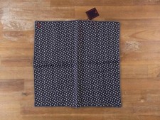 NO CUSTOMS TAX ISAIA navy blue mini flowers print reversible silk pocket square