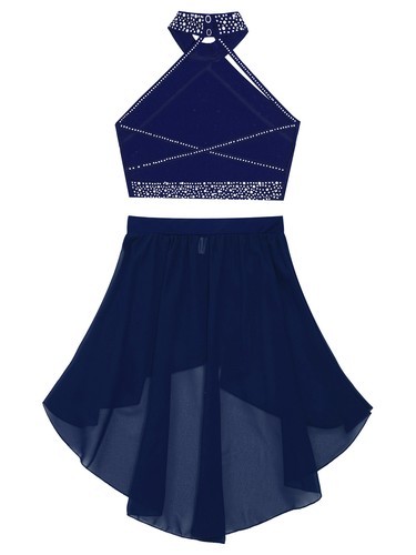 Niños Niñas Trajes Conjunto Tutú Ropa de Baile de Ballet Prendas para el torso Cortas Con Falda - Imagen 25 de 31