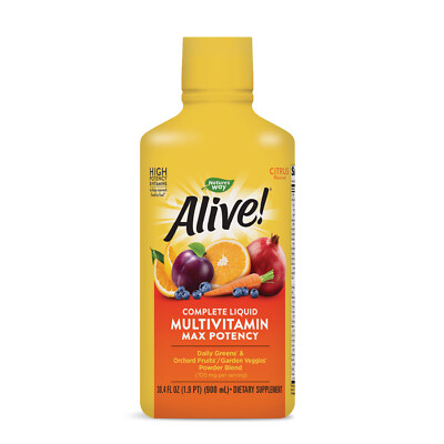 Natures Way Alive! Max Potency Multivitamin Liquid Citrus 30.4 Oz