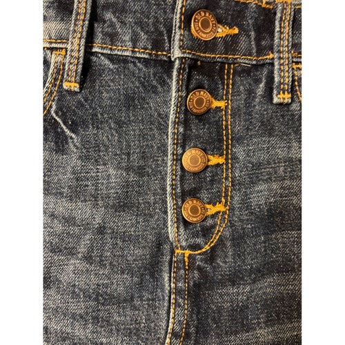 NEW Old Navy Girls 14 XL Denim Skirt Button Front Frayed Hem Dark Wash Skirt - Picture 7 of 11