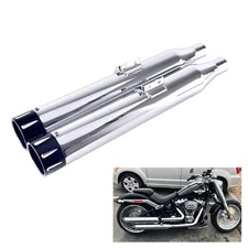 SHARKROAD 3.5" Slip On Mufflers  Exhaust for 18- 25 Softail M8 Premium Chrome